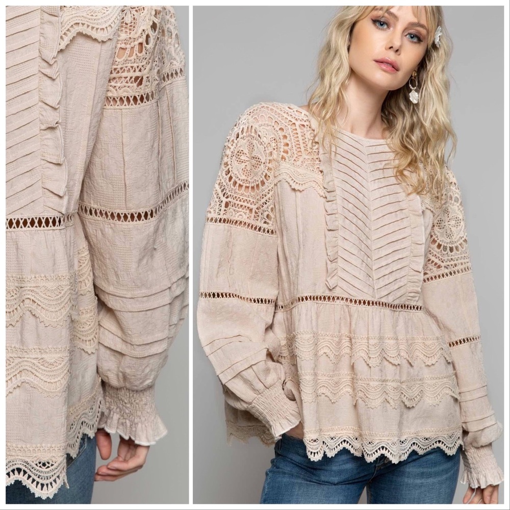 POL Feeling Romantic Woven Peplum Top - Picture 8 of 14